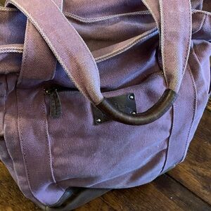 Ll Bean Pinkish and Purpleish Canvas Tote Bag, older style, very durable